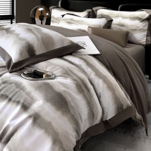 2025 new style cotton wide-edge sanded four-piece duvet cover bed sheets bedding set
