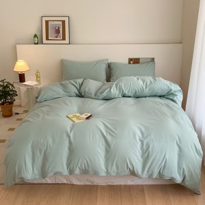 Exquisite pure cotton pure color washed cotton four-piece set
