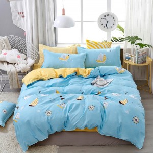 Household aloe vera cotton polyester active printing four-piece set