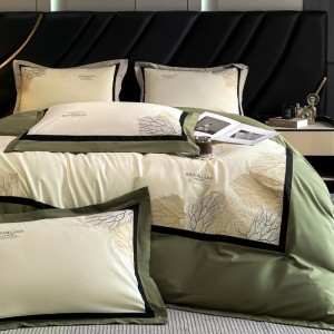 New all-cotton 60S embroidered bed sheet and bed sheet high-end four-piece set
