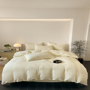 Ultra-soft cloud-feel cotton solid color double-layer gauze four-piece suit