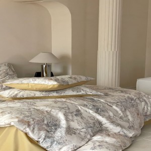 50 Count Pure Cotton Digital Printing Duvet Quilt Comforter Cover Queen King Bed Sheet Floral Plant Bedding Set