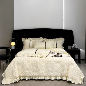 Exquisite washed ice silk embossed summer quilt four-piece set