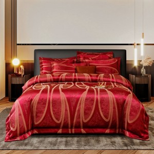 European-style light luxury high-precision yarn-dyed satin jacquard four-piece set