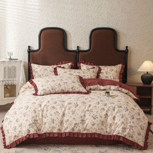 New lotus leaf double-layer pure cotton edge four-piece suit