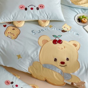 Delicate skin-friendly children’s long-staple cotton applique embroidery four-piece set