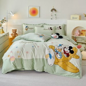 Double-strand long-staple cotton cartoon applique embroidery four-piece set
