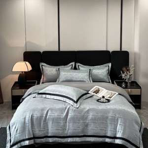 Light luxury Tencel jacquard washed silk wide-edge four-piece set