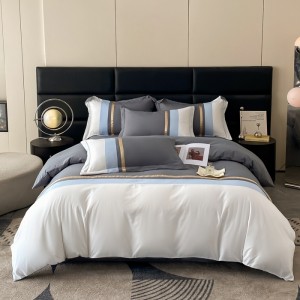 Home skin-friendly cotton solid color double-piece light luxury Nordic four-piece suit