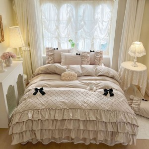 New Cotton Waffle Princess Skirt Four-Piece Set