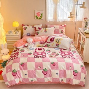 Cotton plus velvet bean velvet milk velvet four-piece set
