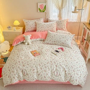 Cotton plus velvet bean velvet milk velvet four-piece set