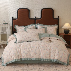New lotus leaf double-layer pure cotton edge four-piece suit