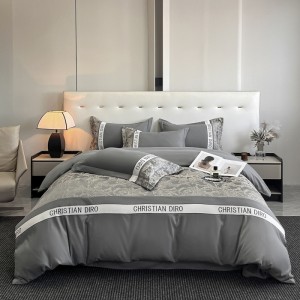 Home use four seasons skin-friendly cotton brushed relief embroidery four-piece set