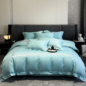 100-count pure cotton pure cotton embroidered solid color four-piece set