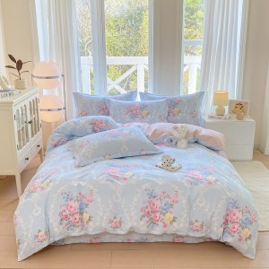 Warm and exquisite household printed cotton four-piece set
