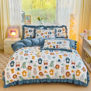 Skin-friendly Class A bubble cotton bed cover four-piece set