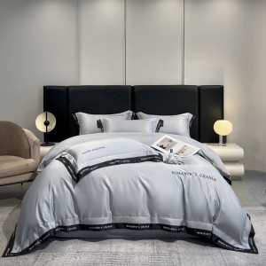 Category A digital wide-edge embroidered washed silk Tencel four-piece set