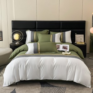 Home skin-friendly cotton solid color double-piece light luxury Nordic four-piece suit