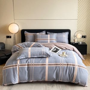 New autumn winter cotton ultra-soft air-jet thickened brushed four-piece set