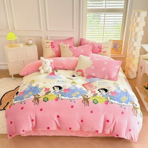 New milk velvet printed multi-color four-piece set