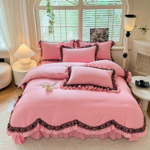 New Skin-Friendly Brushed French Romantic Four-Piece Set