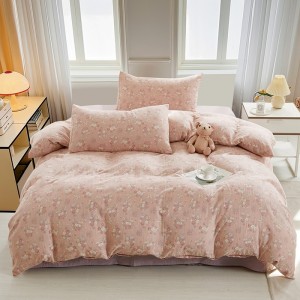 Exquisitely printed double-layered gauze four-piece set