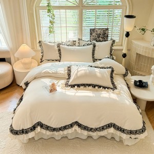 New Skin-Friendly Brushed French Romantic Four-Piece Set