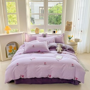 Exquisite all-cotton AB brushed printed four-piece set