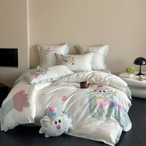 New 100s Australian cotton applique embroidery light luxury series four-piece set