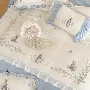 Cartoon animal series 100-count cloud soft cotton brushed four-piece set