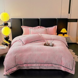 New high-weight milk velvet pressed line carved four-piece set
