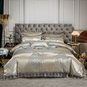 Lace-trimmed European-style satin jacquard four-piece set gift box