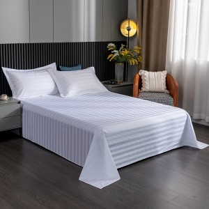 High-end new four-piece set 60-count pure cotton satin strip hotel four-piece set