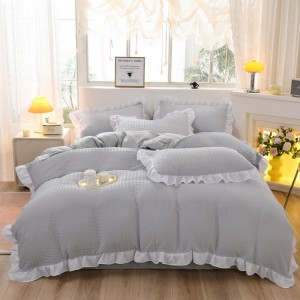 New Korean-style lace washed cotton four-piece set