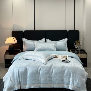 Light luxury Tencel jacquard washed silk wide-edge four-piece set