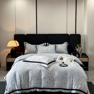 Light luxury Tencel jacquard washed silk wide-edge four-piece set