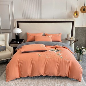 High-end protein cotton embroidery four-piece set