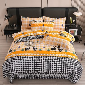 100% cotton active brushed four-piece set, 100% cotton three-piece set