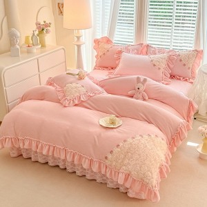 Exquisite workmanship and elegant exquisite milk velvet four-piece set