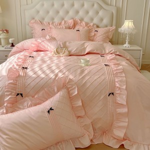 Korean Style Cotton Waffle Bow Four-Piece Set