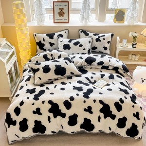 New milk velvet printed multi-color four-piece set