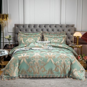 Lace-trimmed European-style satin jacquard four-piece set gift box