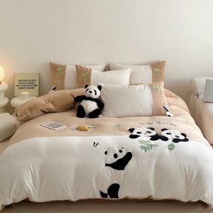 Milk velvet applique embroidery splicing craft four-piece set