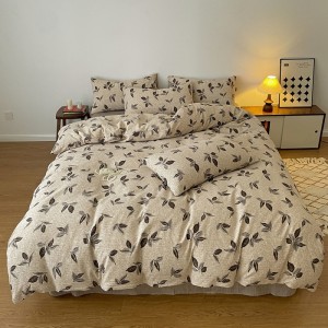 New autumn/winter high-weight cotton and linen retro monsoon-style raw linen four-piece set