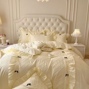 Korean Style Cotton Waffle Bow Four-Piece Set