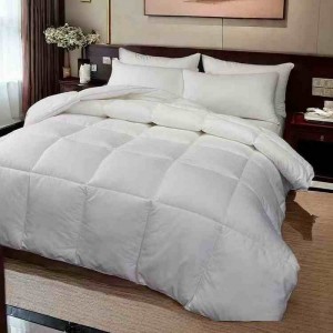Pure white new genuine yarn weaving density hotel bedding four-piece set