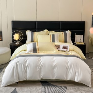 Home skin-friendly cotton solid color double-piece light luxury Nordic four-piece suit