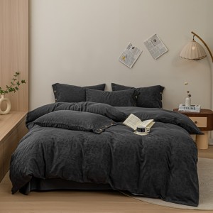 Cotton three-layer washed jacquard household four-piece set