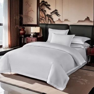High-end new all-cotton pure cotton satin strip five-star hotel four-piece set